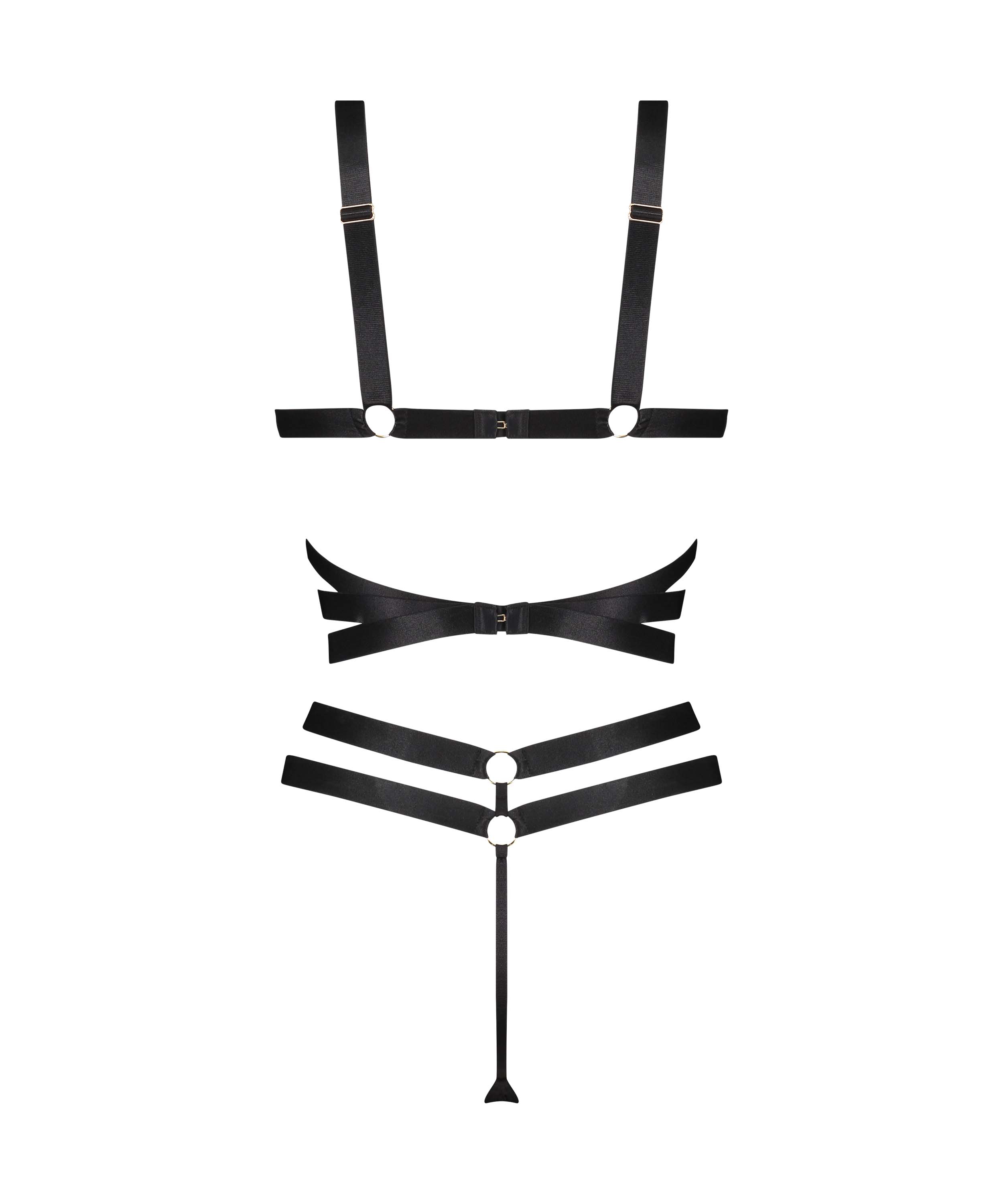 Private Body avec entrejambe ouvert Jesse, Noir, main