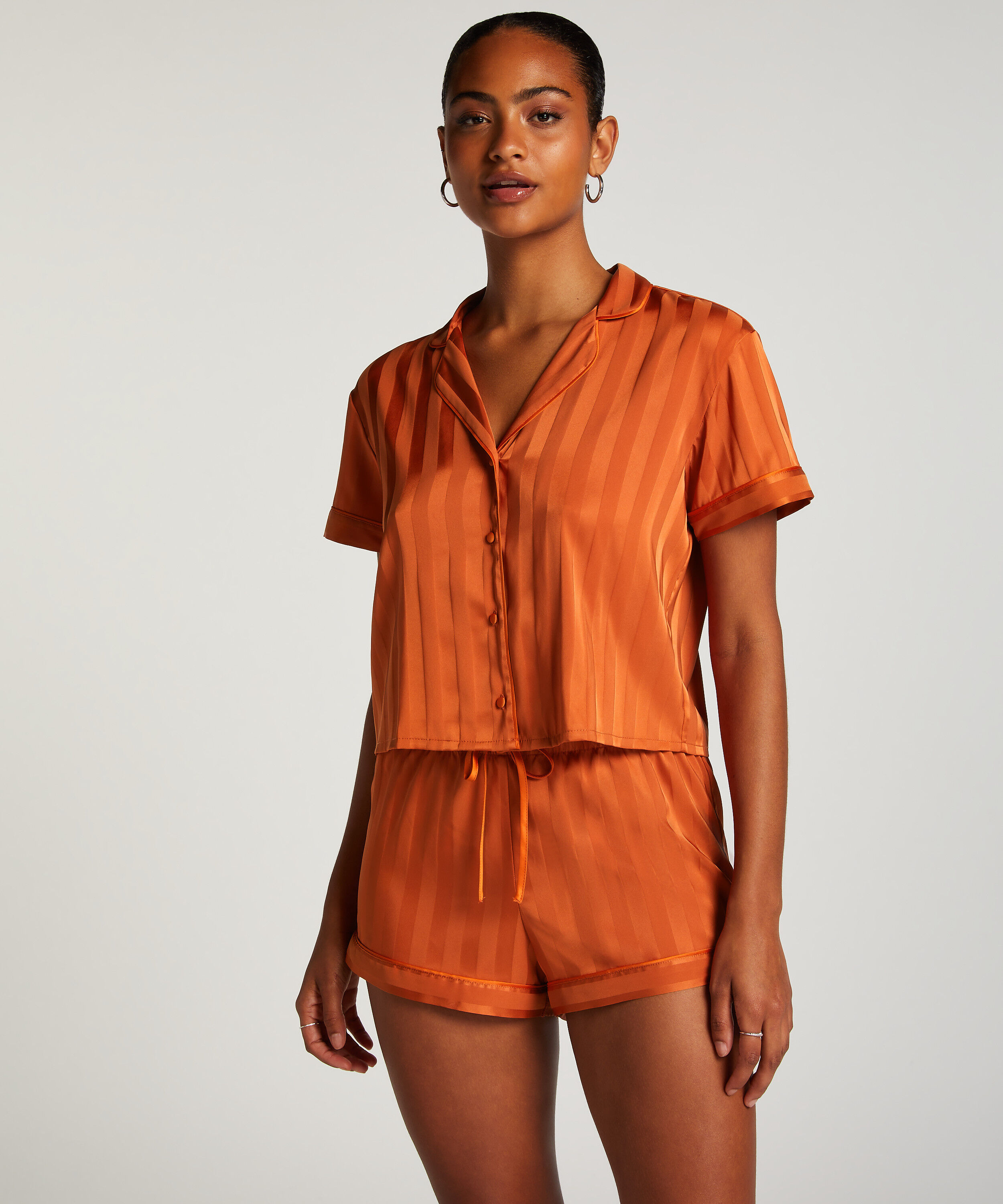 Pyjama short Satin, Oranje