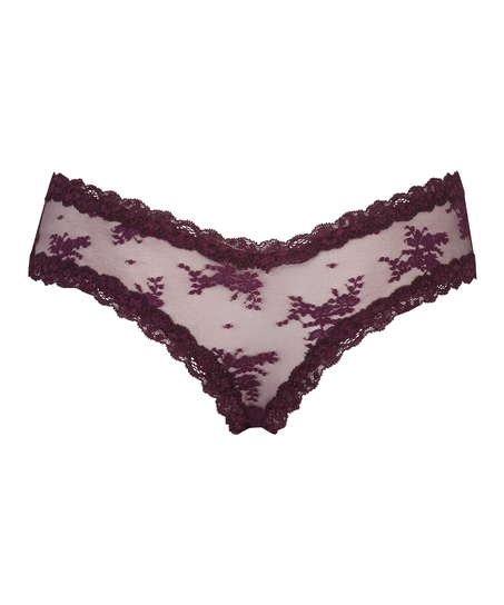 Slip br&eacute;silien V-shape mesh, Pourpre