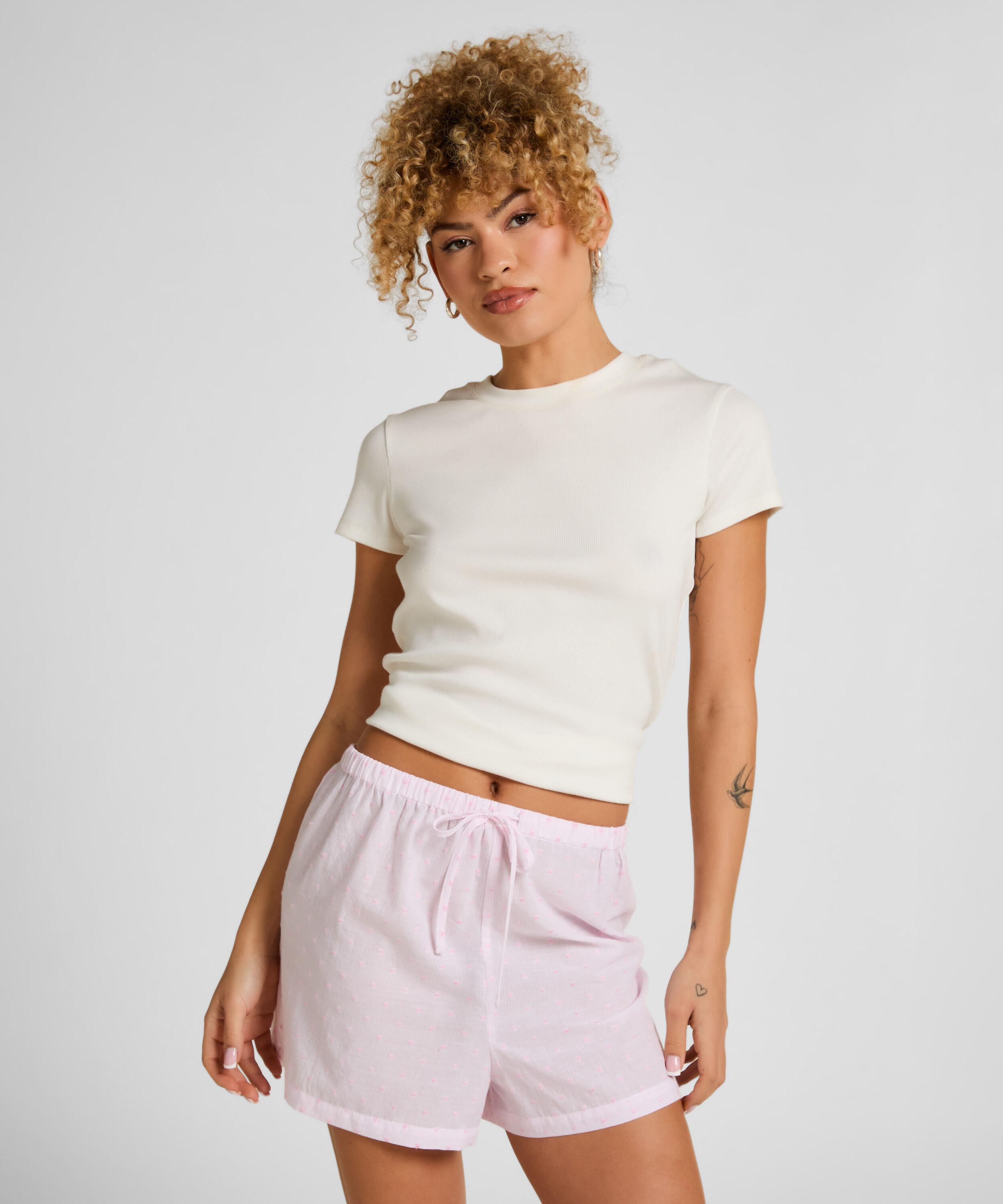 Heart Pyjama Short, Roze