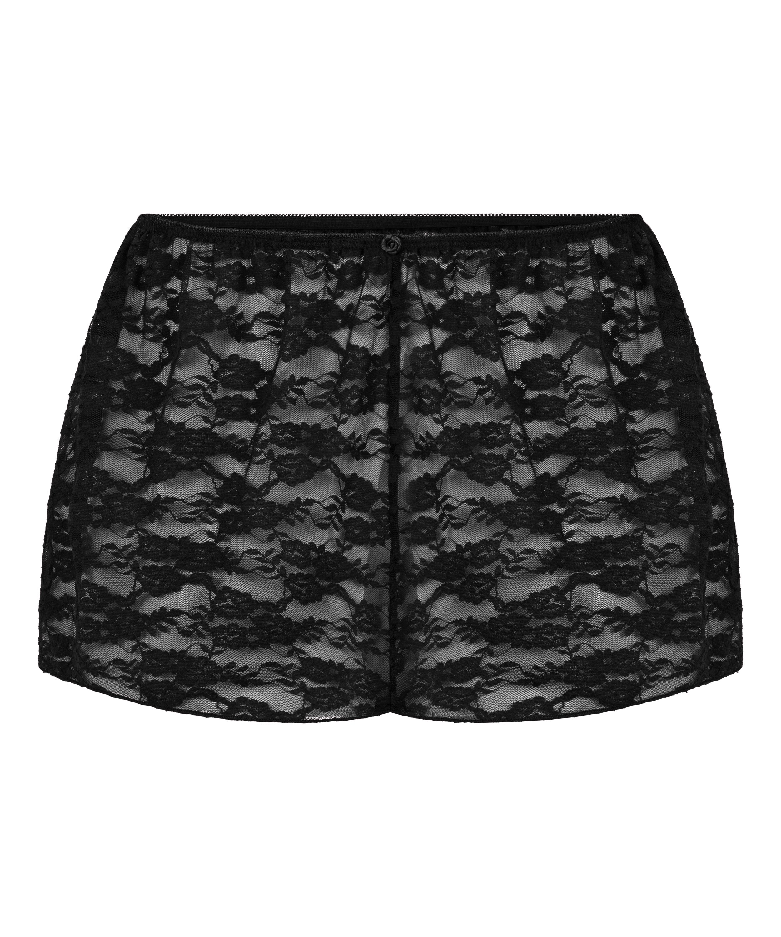 Short en dentelle int&eacute;grale, Noir, main
