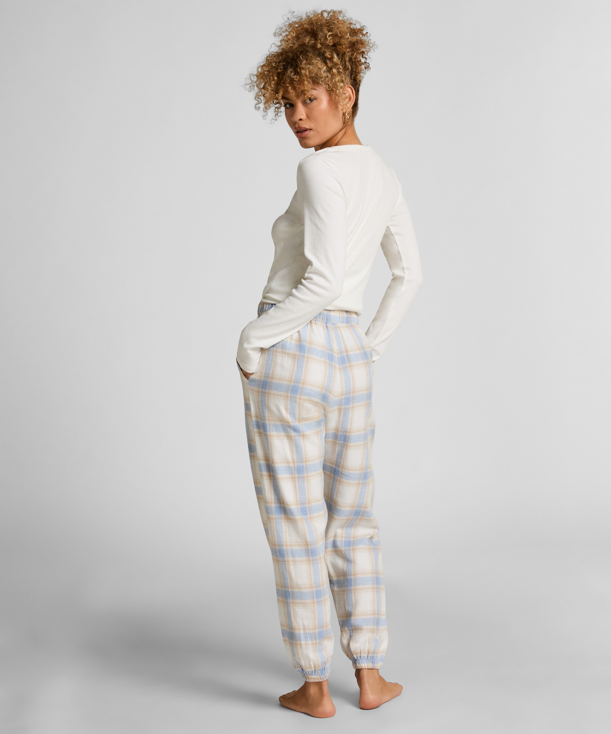 Pantalon de Pyjama Flanel, Bleu, main