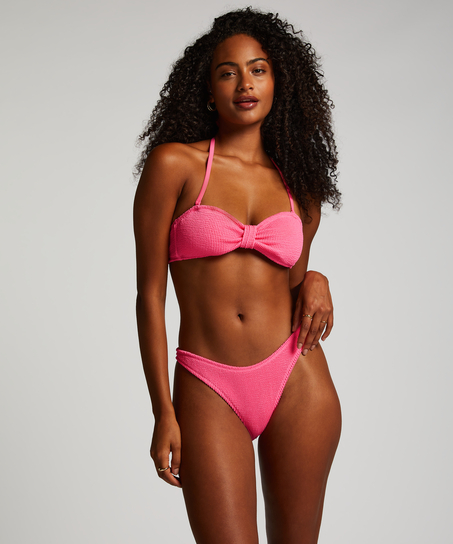 Bandeau bikinitop Crinkle, Roze