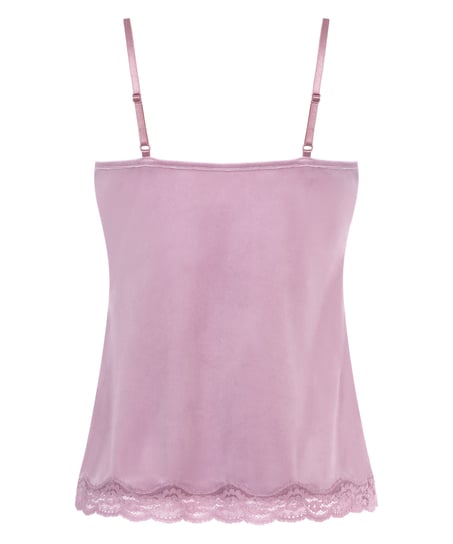 Camisole velours Dentelle, Pourpre