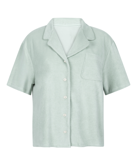 Chemise boutonn&eacute;e en tissu &eacute;ponge, Vert