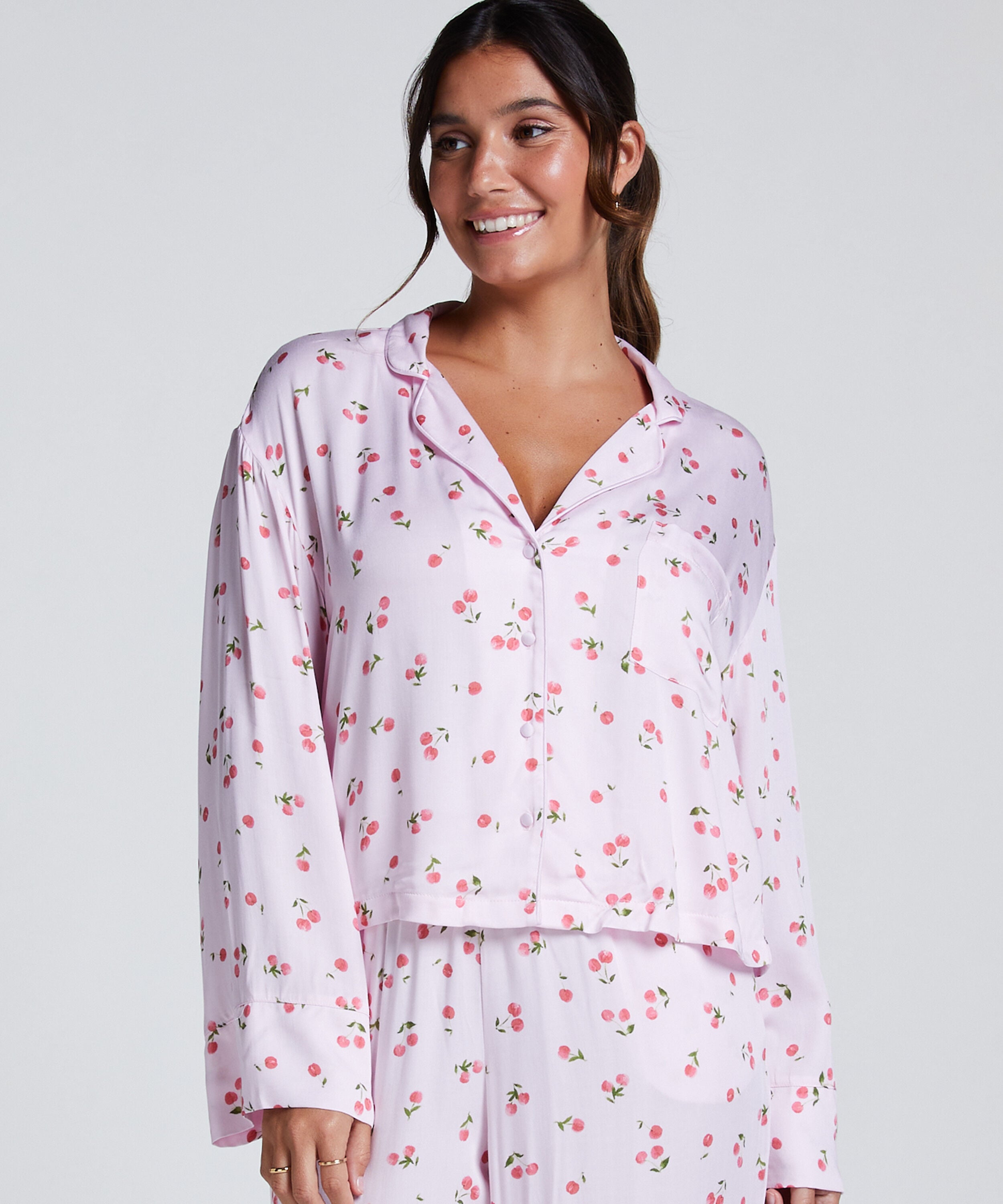 Jacket lange mouwen Satijn, Roze