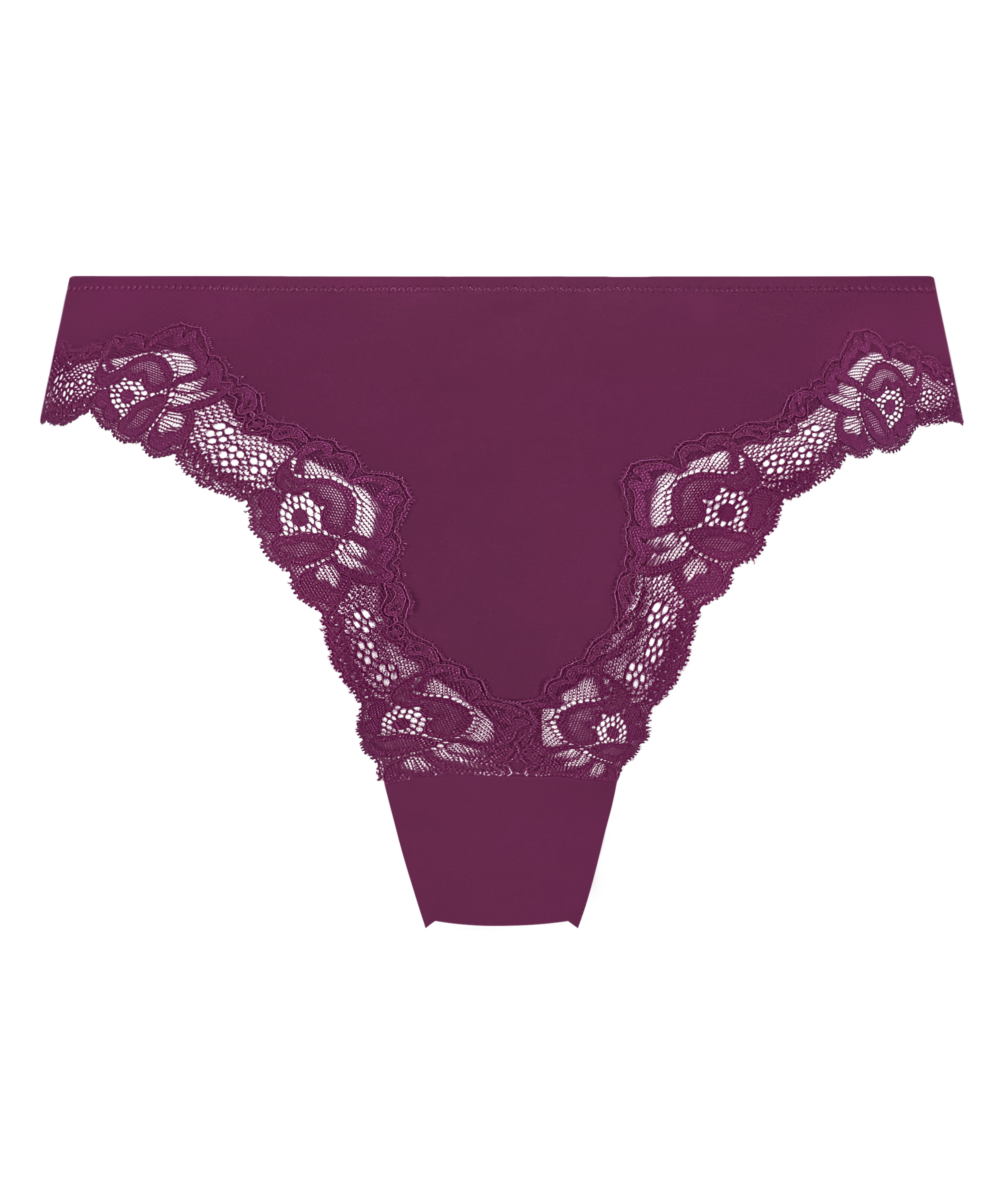 Slip brésilien Lace & Shine, Pourpre, main