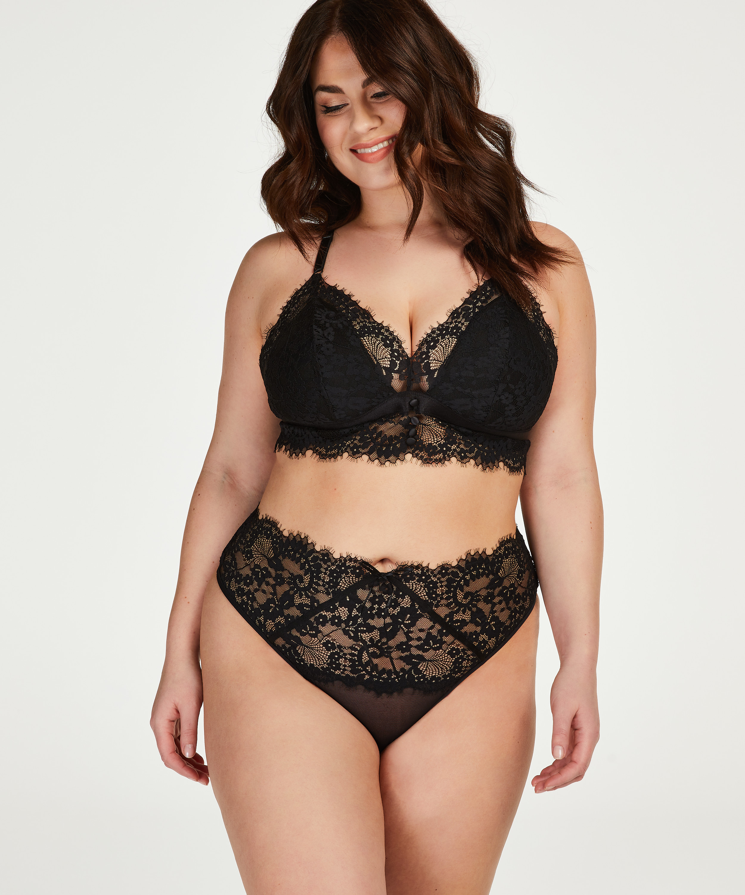 String haut Olivia Curvy, Noir, main
