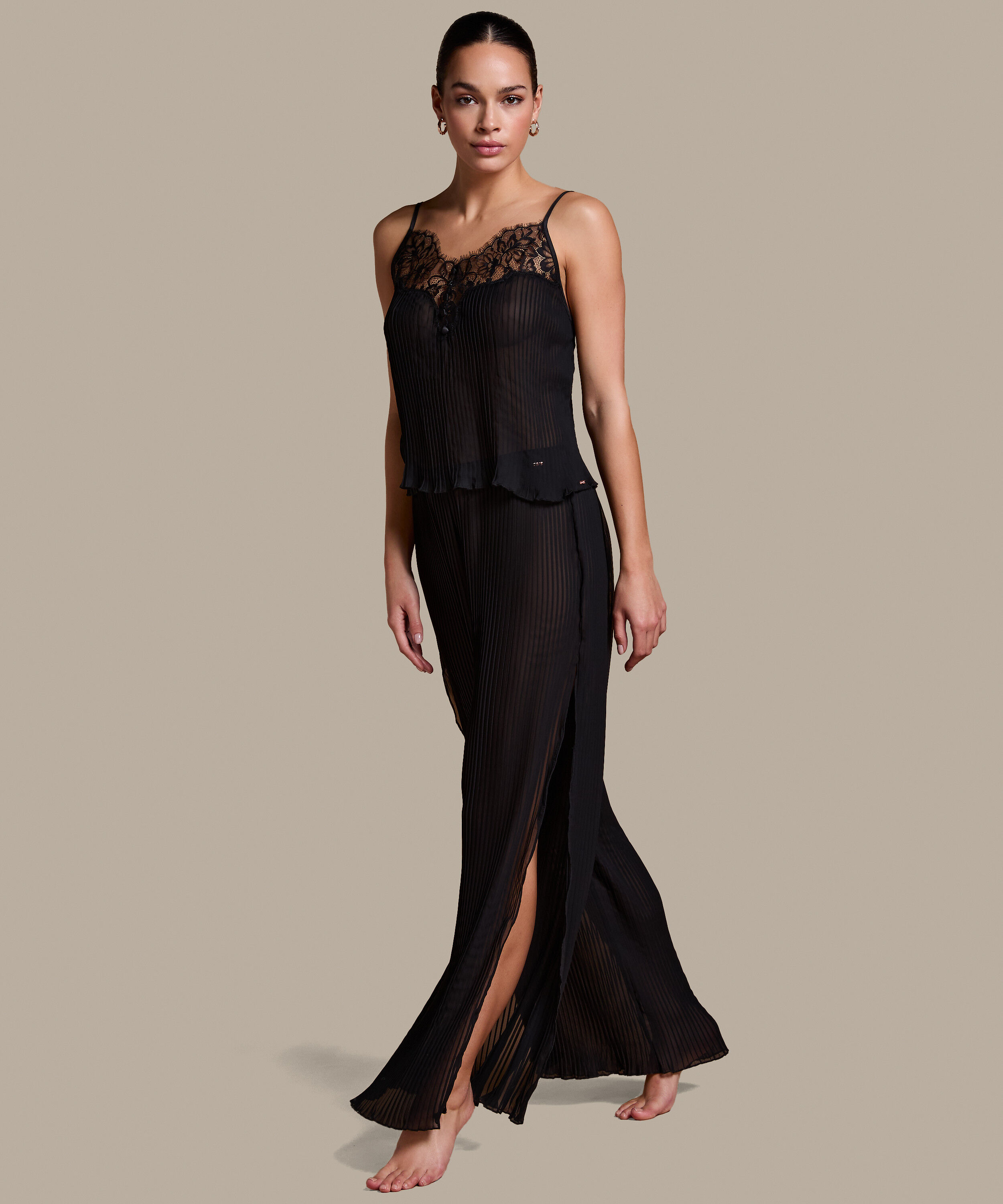 Pantalon Plisse, Noir Pantalon Plisse, Noir