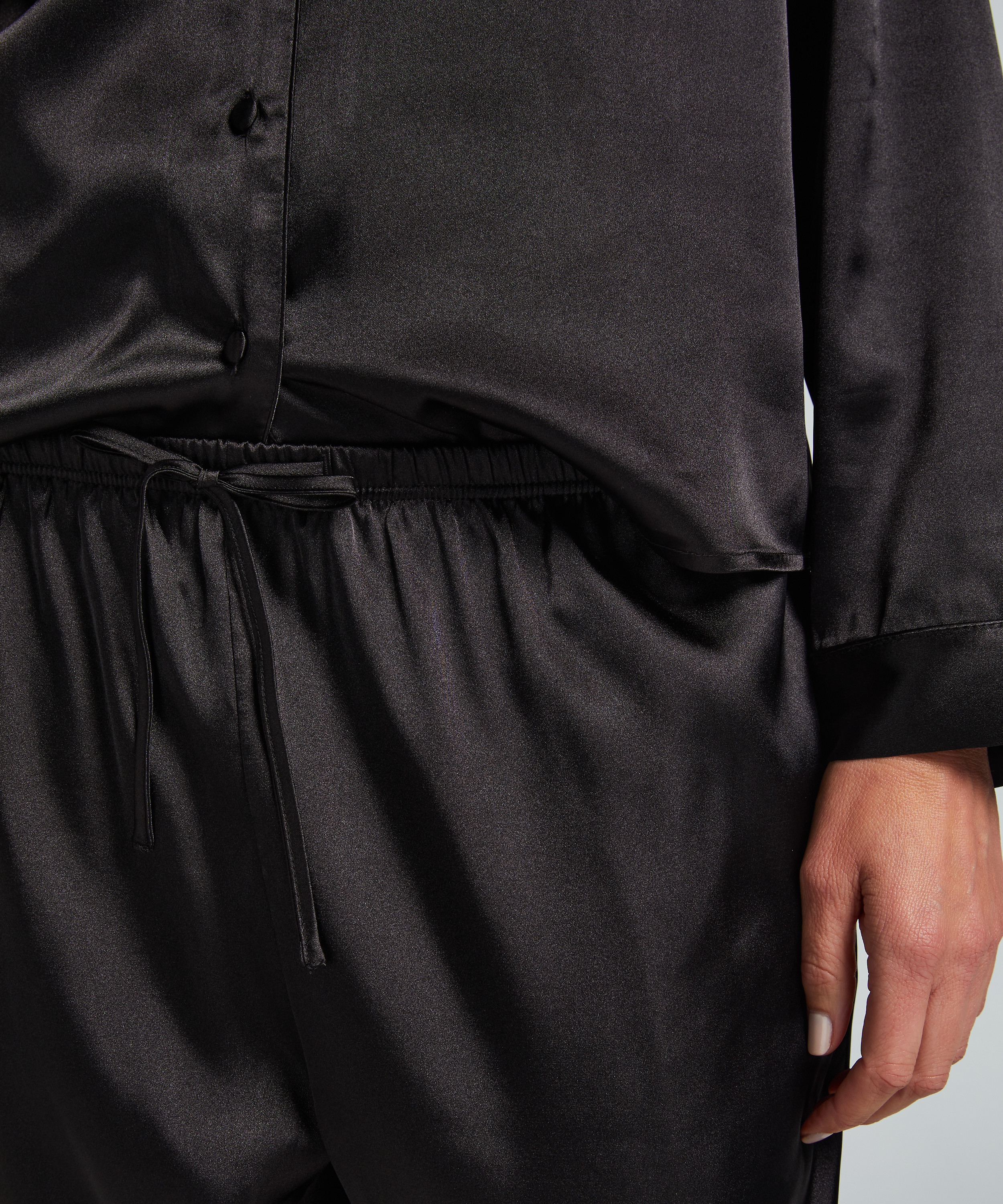 Broek Satijn, Zwart, main