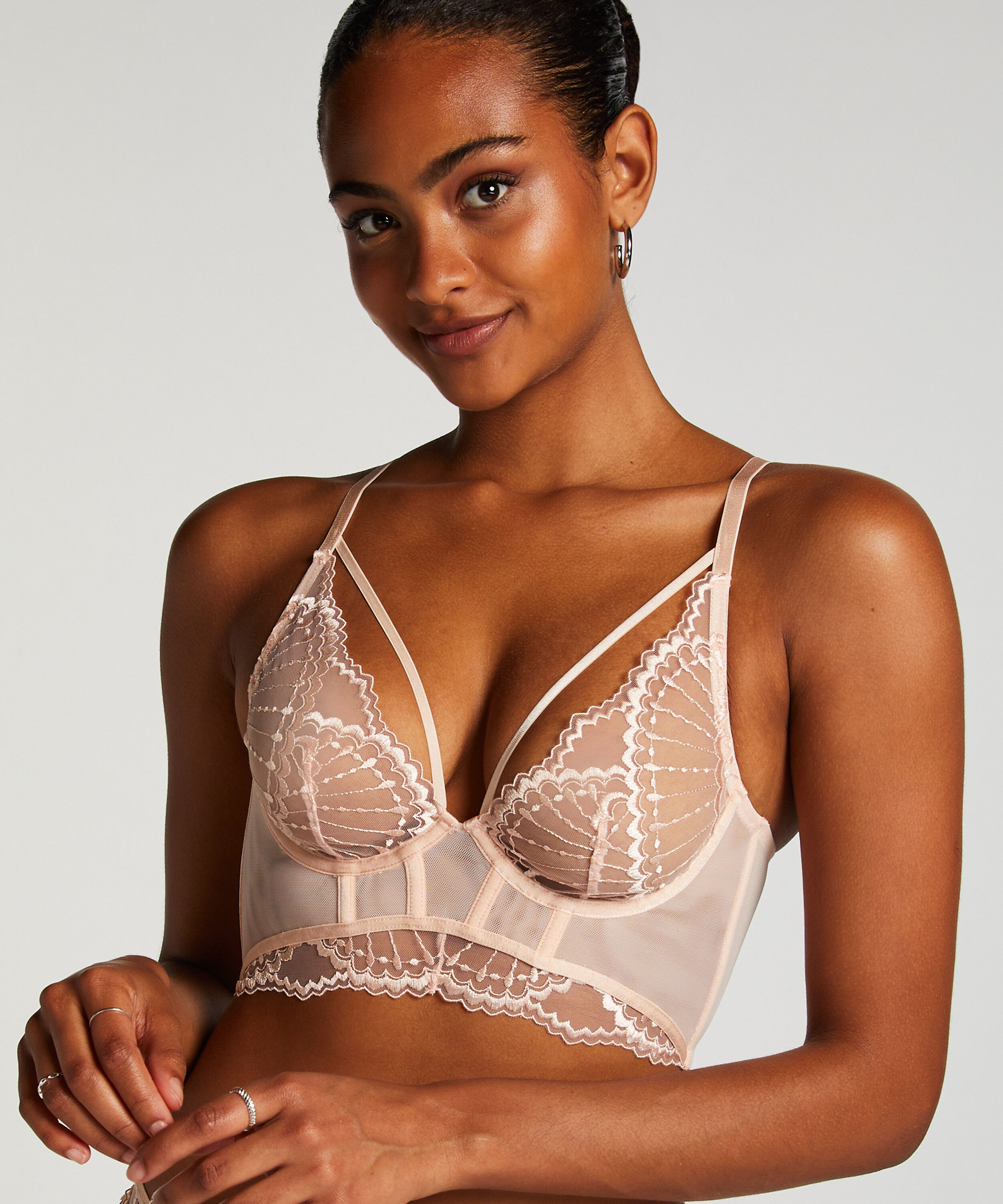 Niet-voorgevormde longline beugel bh Jade, Roze