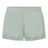 Short en velours &agrave; dentelle, Vert