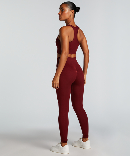 HKMX High waisted naadloze sportlegging, Rood