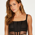 Korset top van mesh Love Me, Zwart