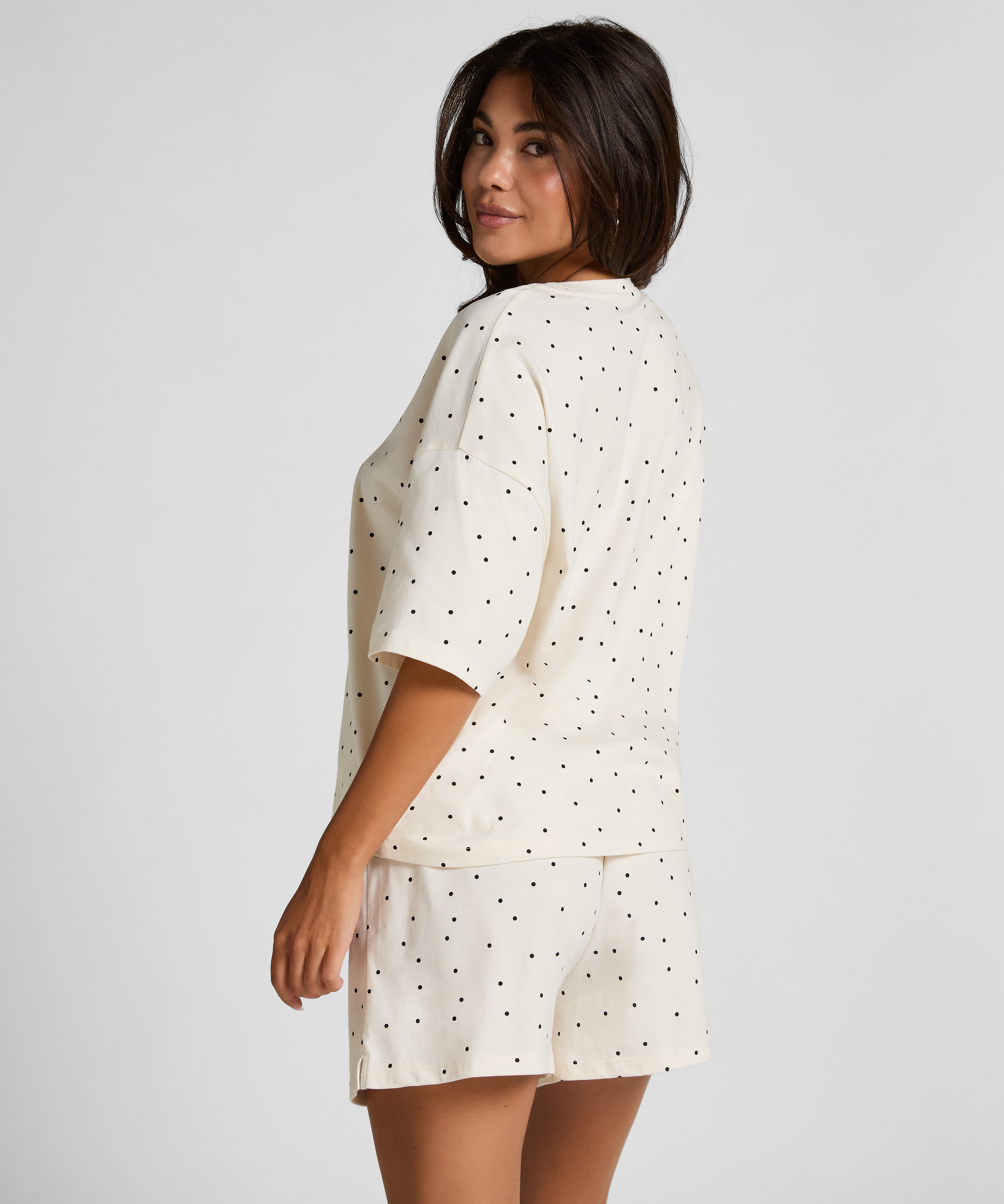 Pyjamaset Katoen Jersey Short, Wit, main