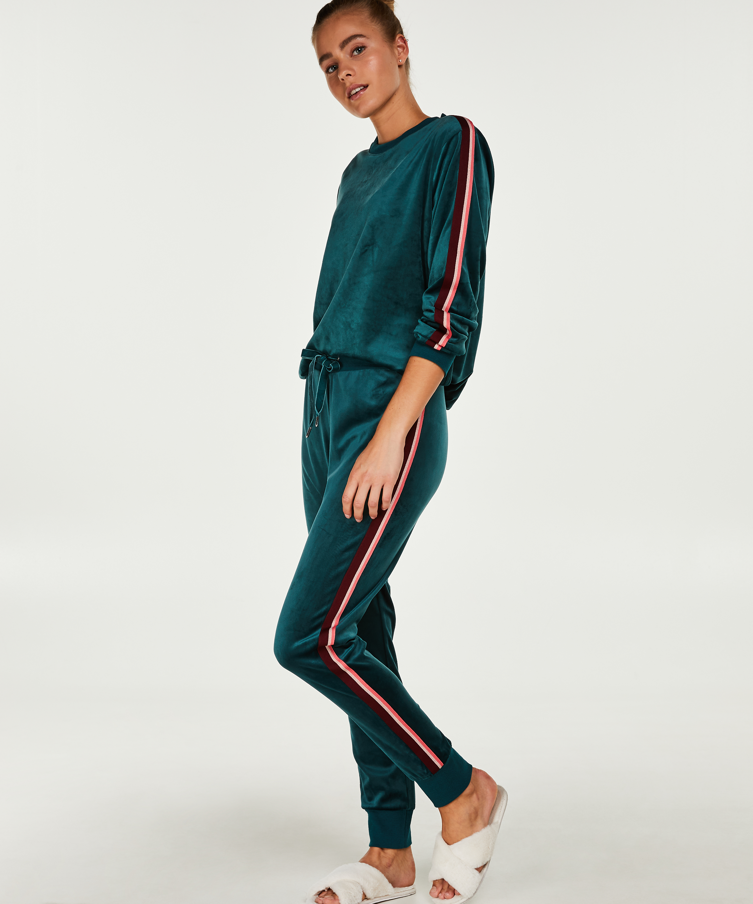 Top Velours Stripe, Groen, main