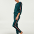 Top Velours Stripe, Groen