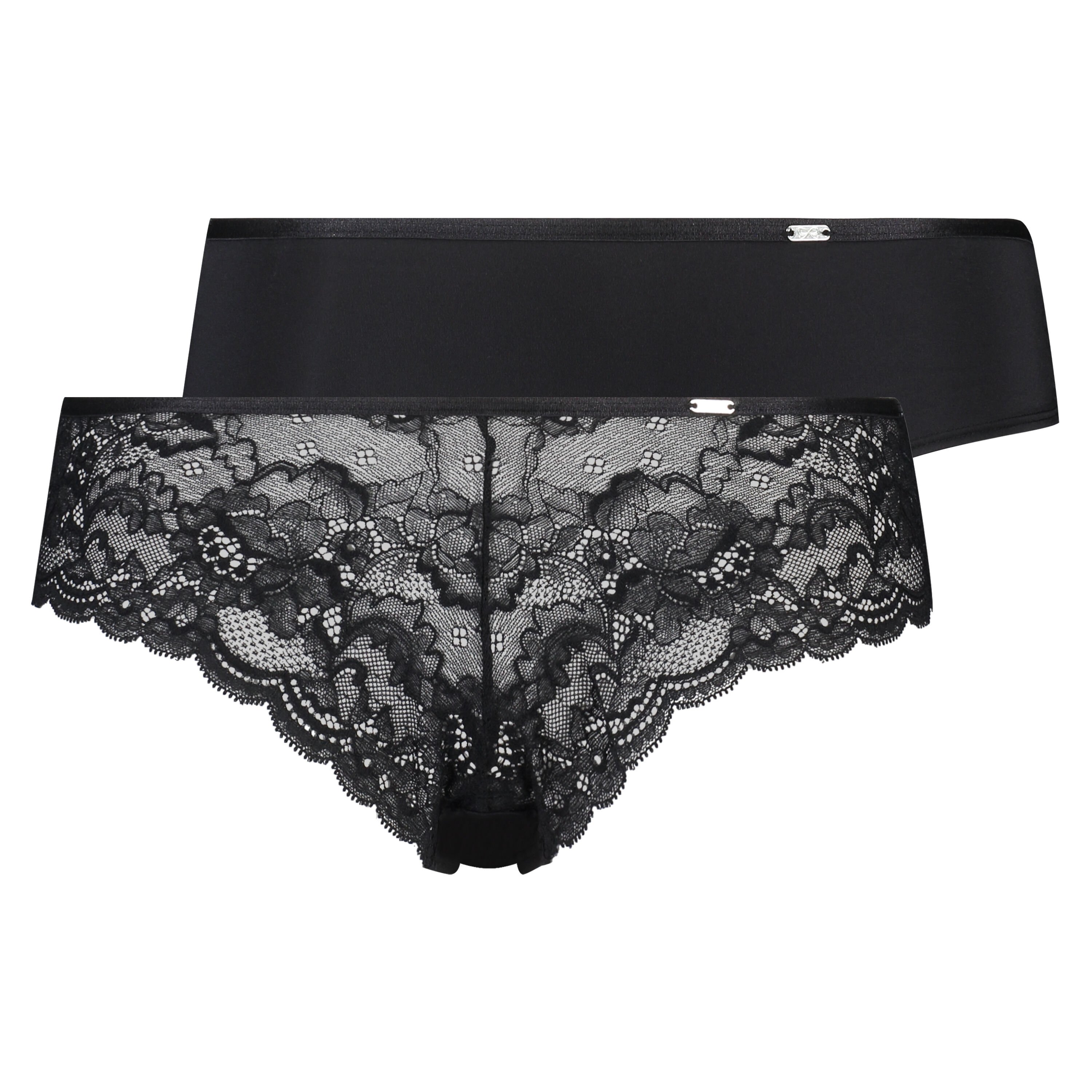 Lot de 2 slips br&eacute;siliens Angie, Noir