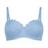 Voorgevormde push-up beugel bikinitop Scallop Cup A - E, Blauw