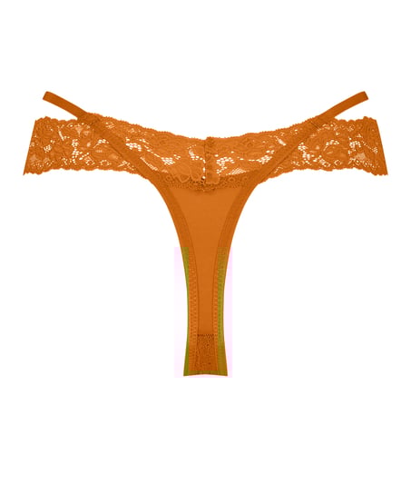 Extra lage v-string Elliena, Oranje