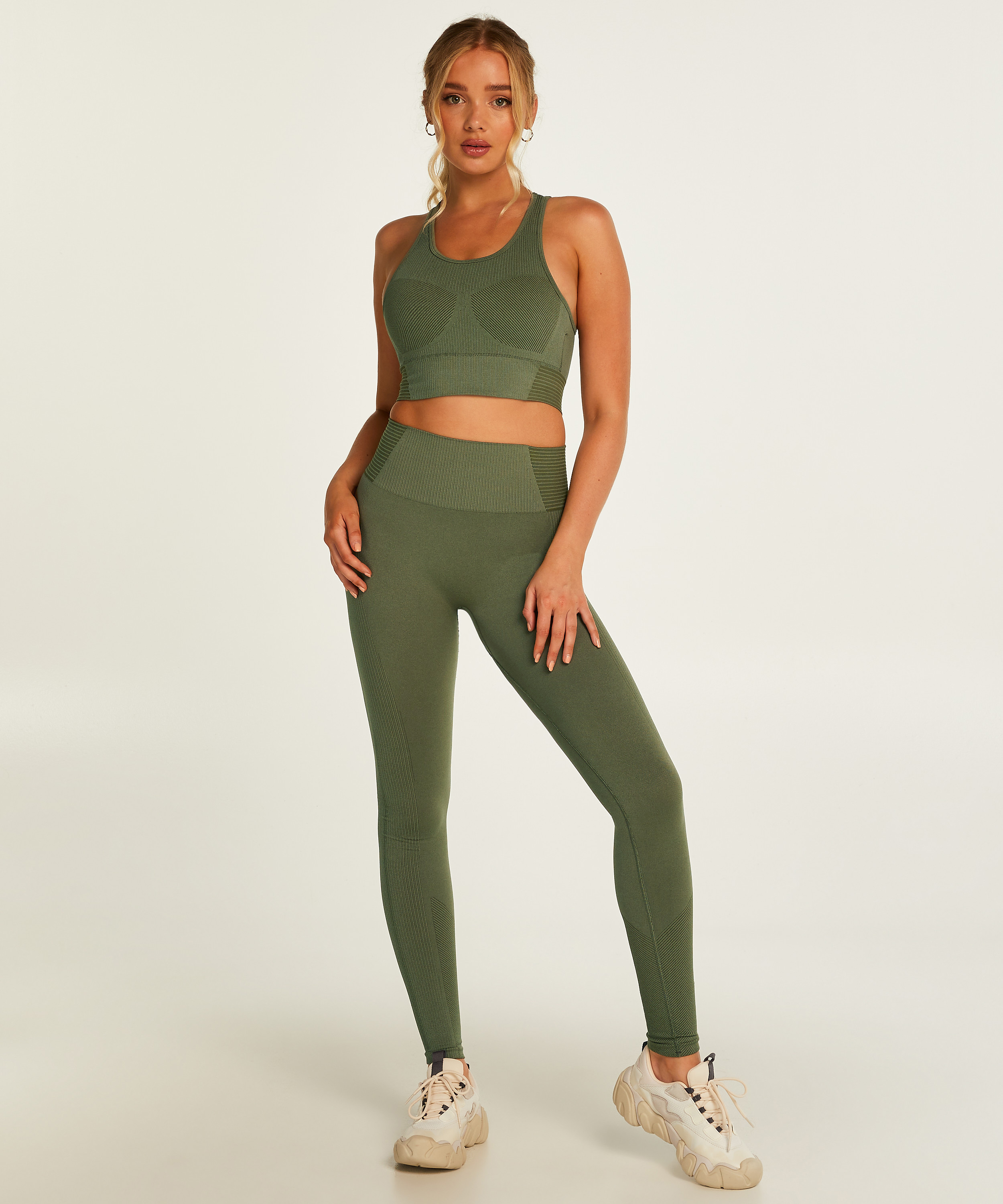HKMX High Waisted naadloze Sportlegging, Groen, main