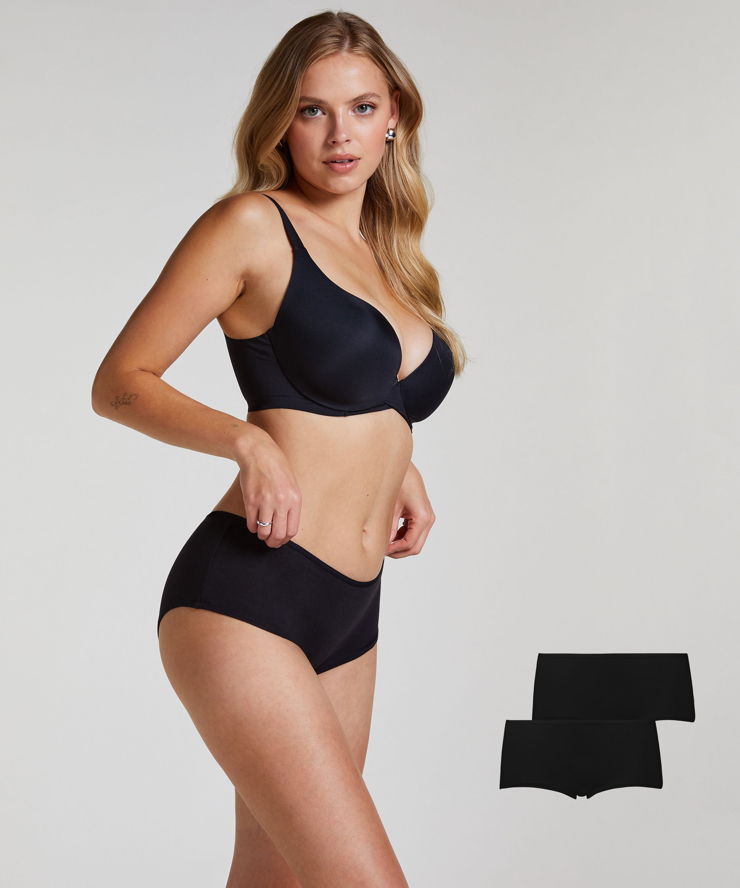 2 katoenen boxers Kim, Zwart