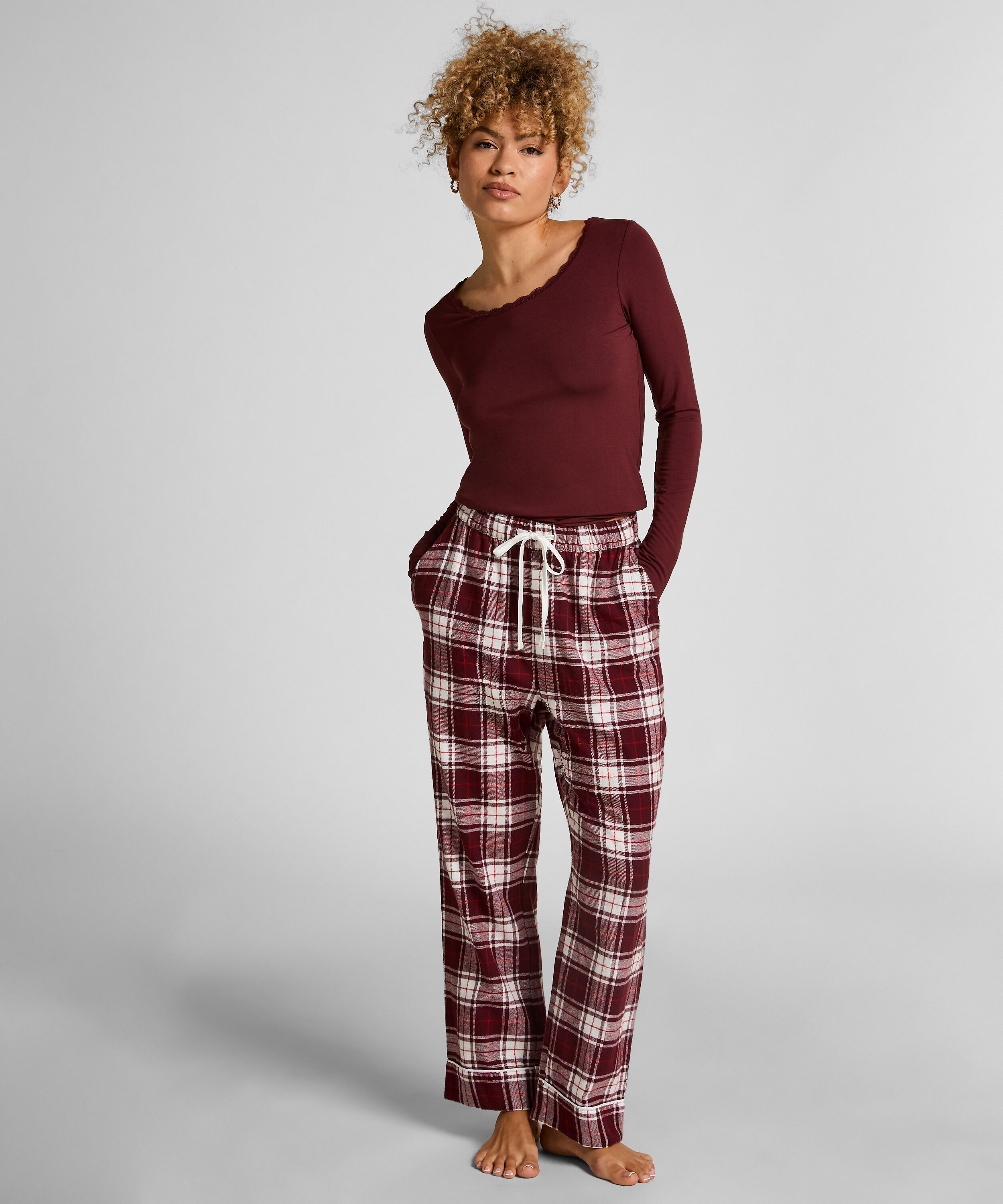 Pyjamabroek Flannel, Paars Pyjamabroek Flannel, Paars