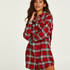 Chemise de nuit Boyfriend Check, Rouge