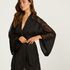Kimono Satin Lace, Zwart