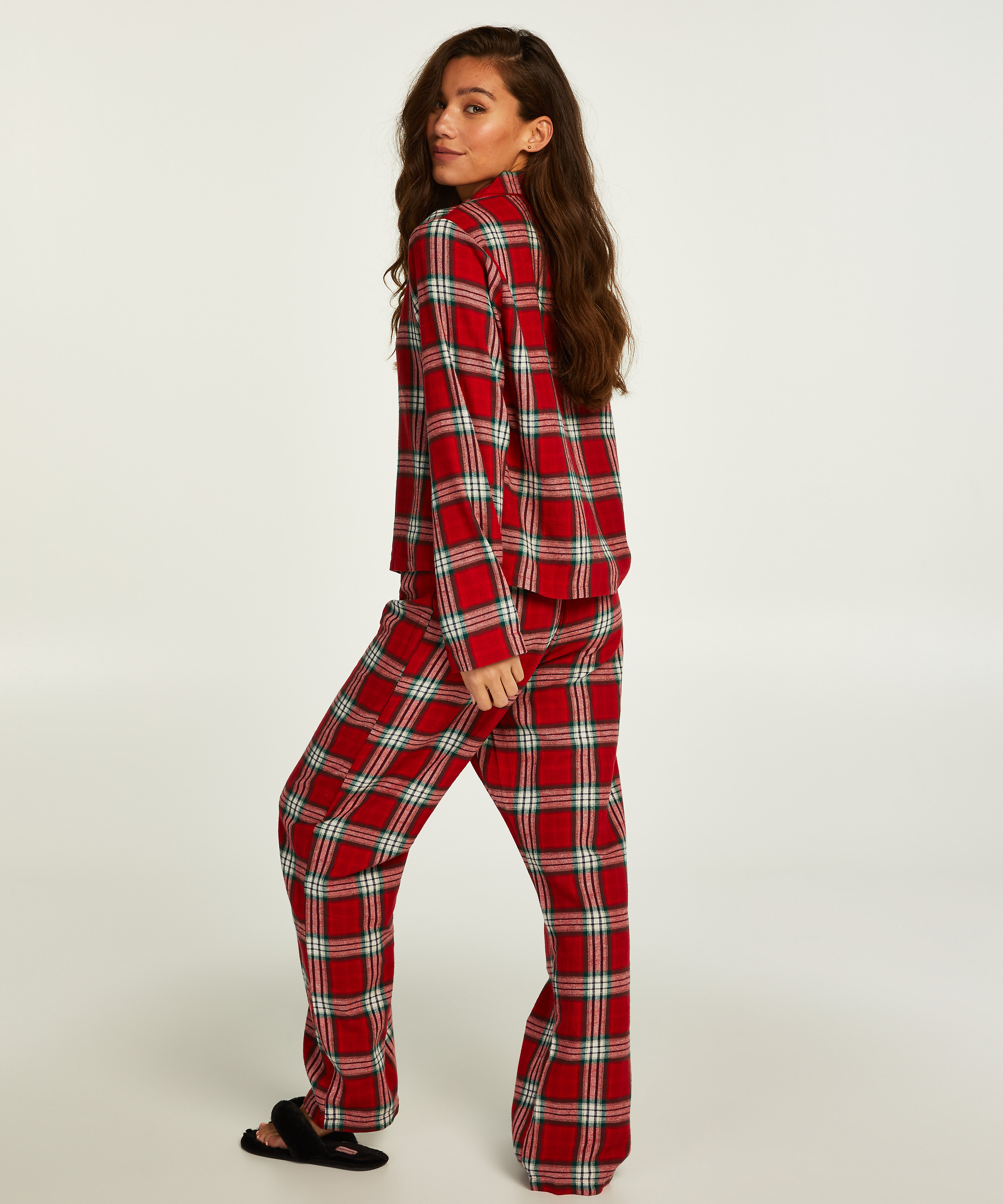 Pyjama set check Twill, Rood, main