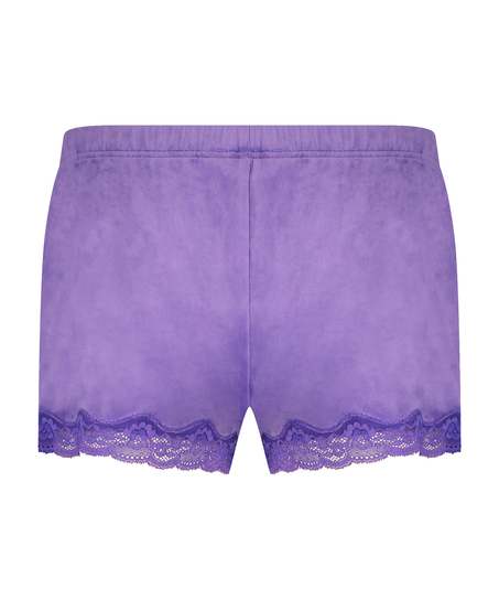 Shorts Velours Lace, Paars