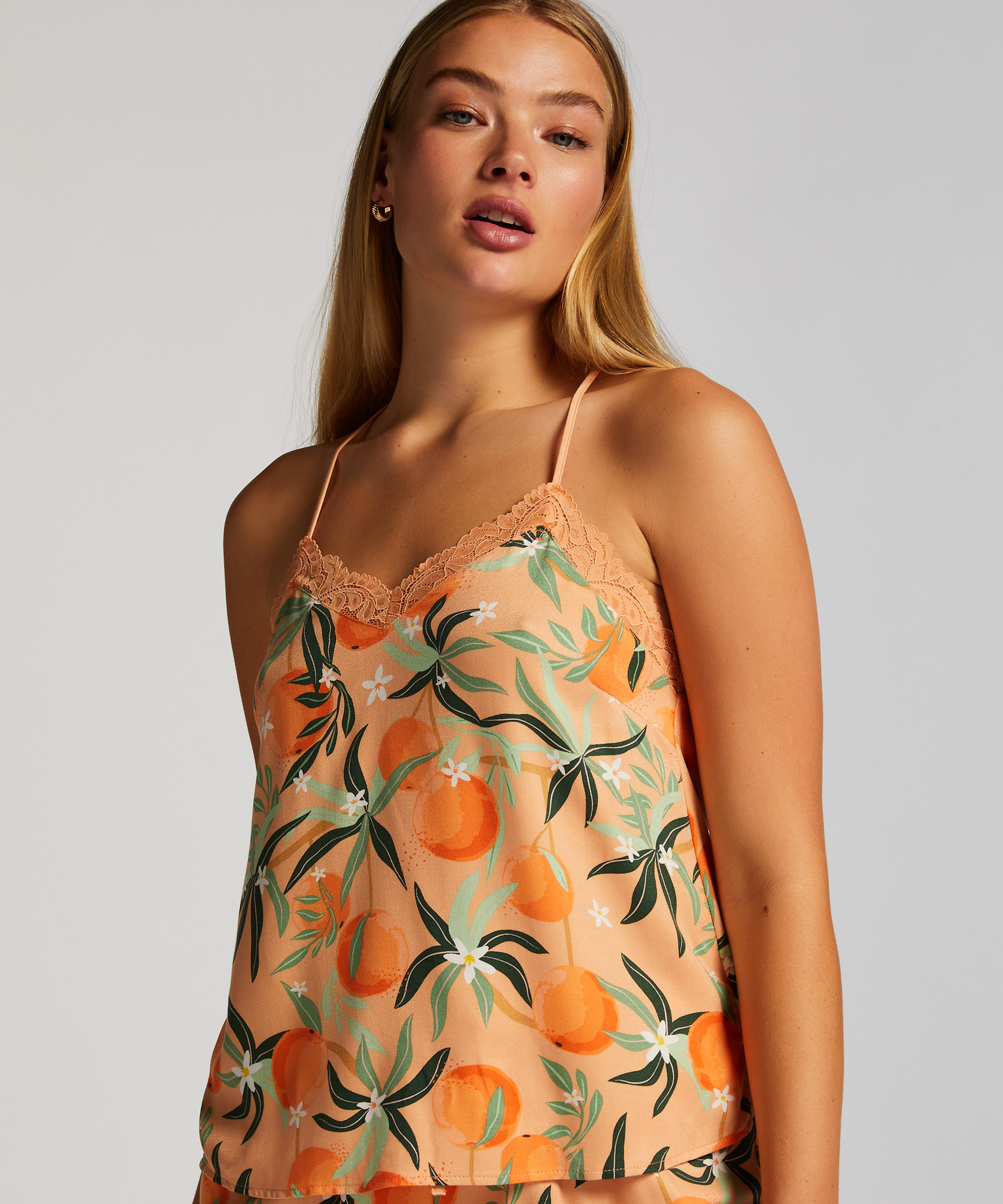 Cami top Woven Lace, Roze, main