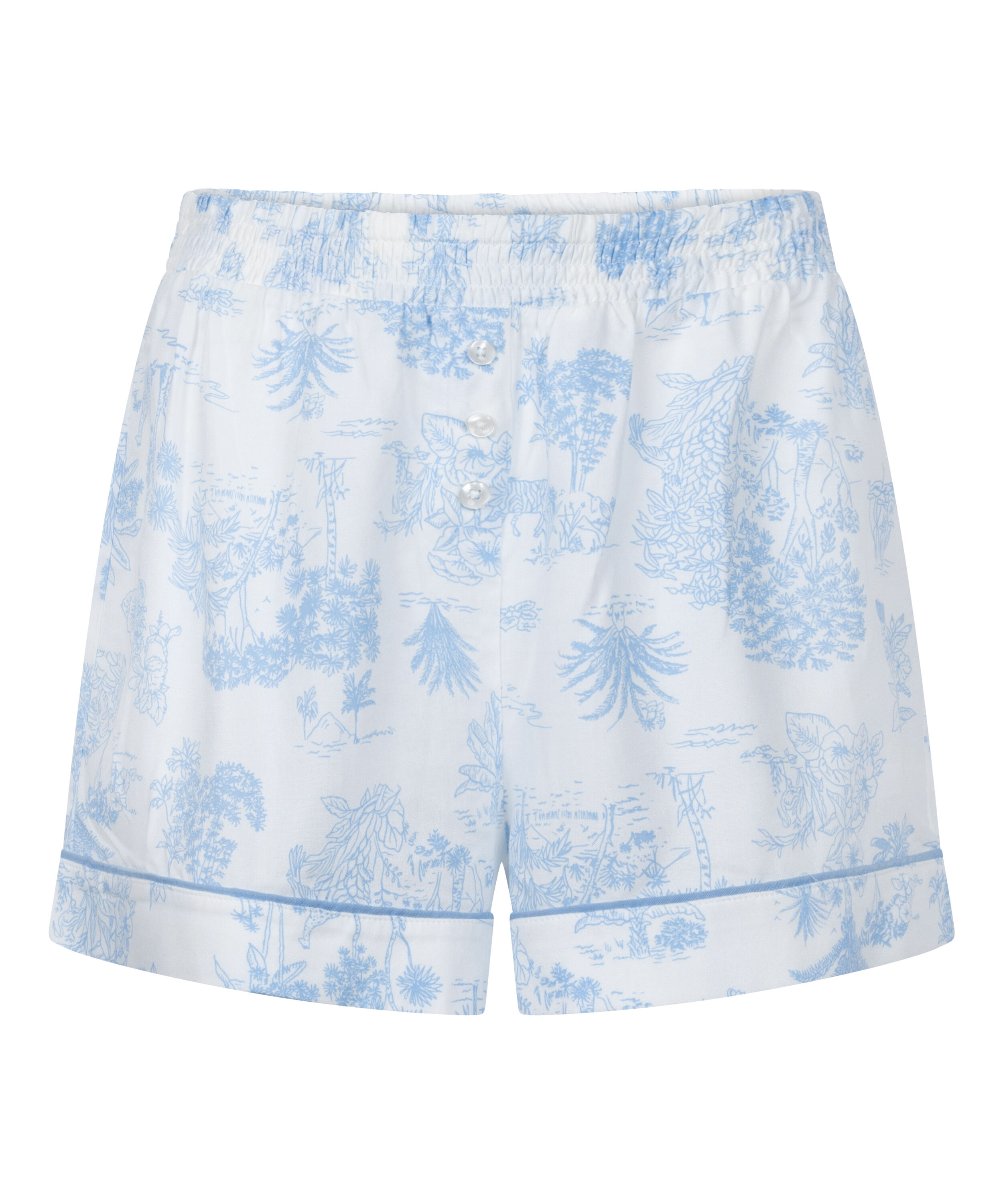 Geweven short, Blauw