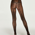 Panty fishnet Romantic, Zwart