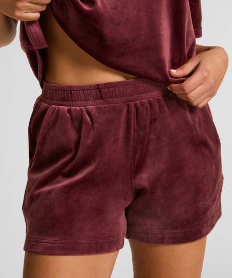 Shorts Velours Pocket, Rood