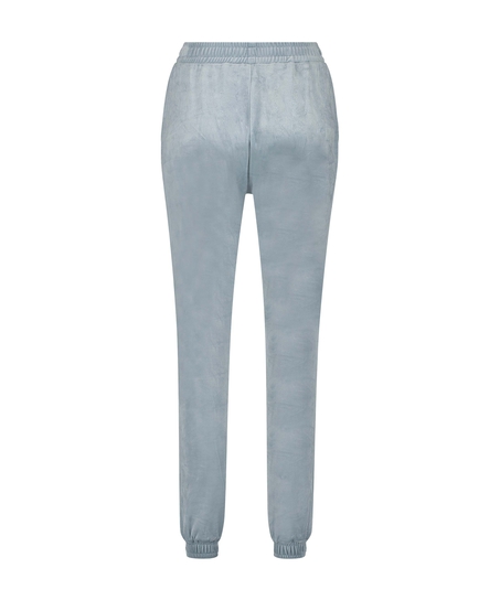 Joggingbroek Velours Pintuck, Blauw