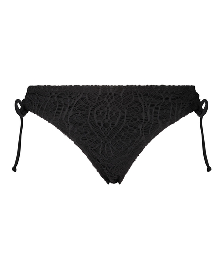 Slip de bikini Rio Crochet, Noir