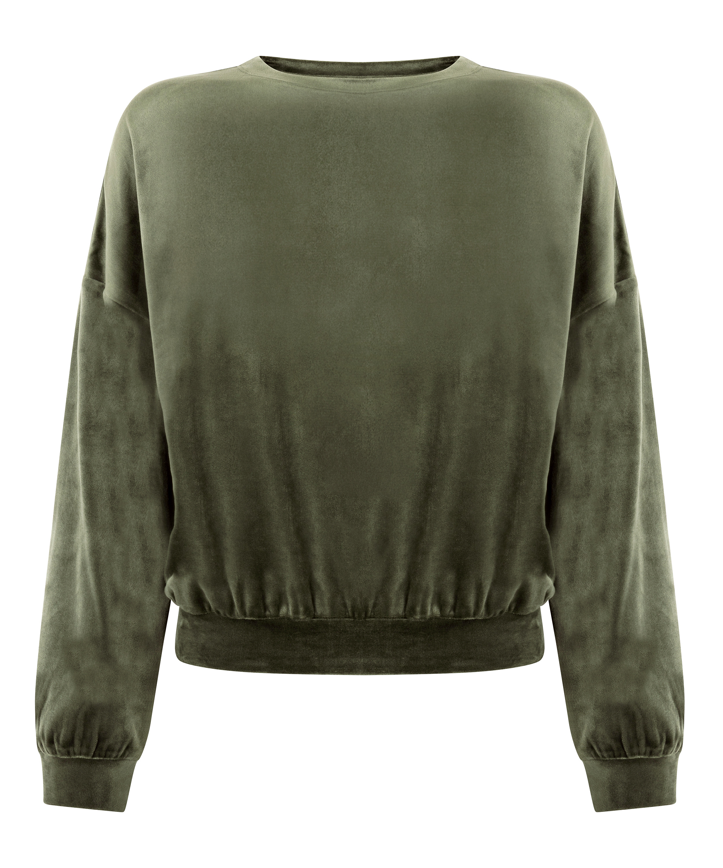 Top Velours, Vert, main