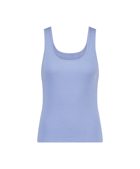 Jersey tank top, Blauw