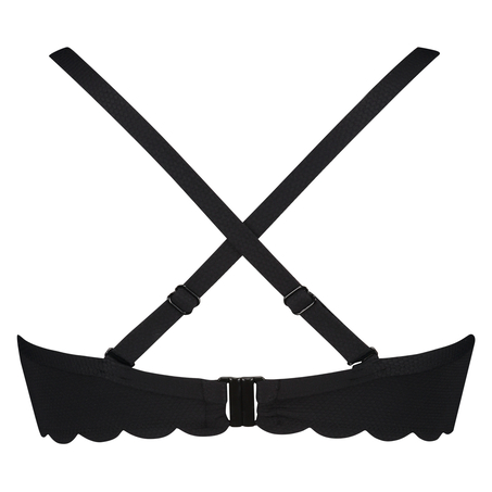 Voorgevormde beugel bikinitop Scallop Cup E +, Zwart