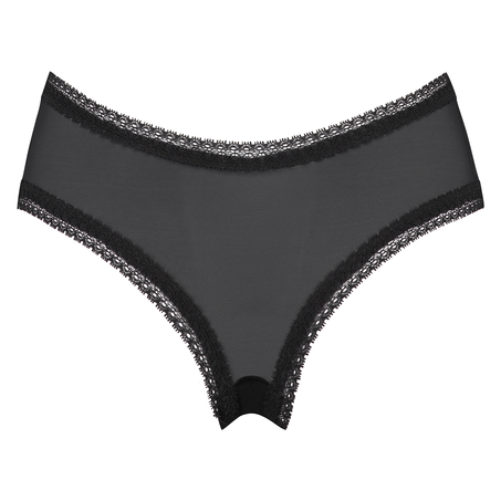 Slip br&eacute;silien Zabrina en forme de V, Noir