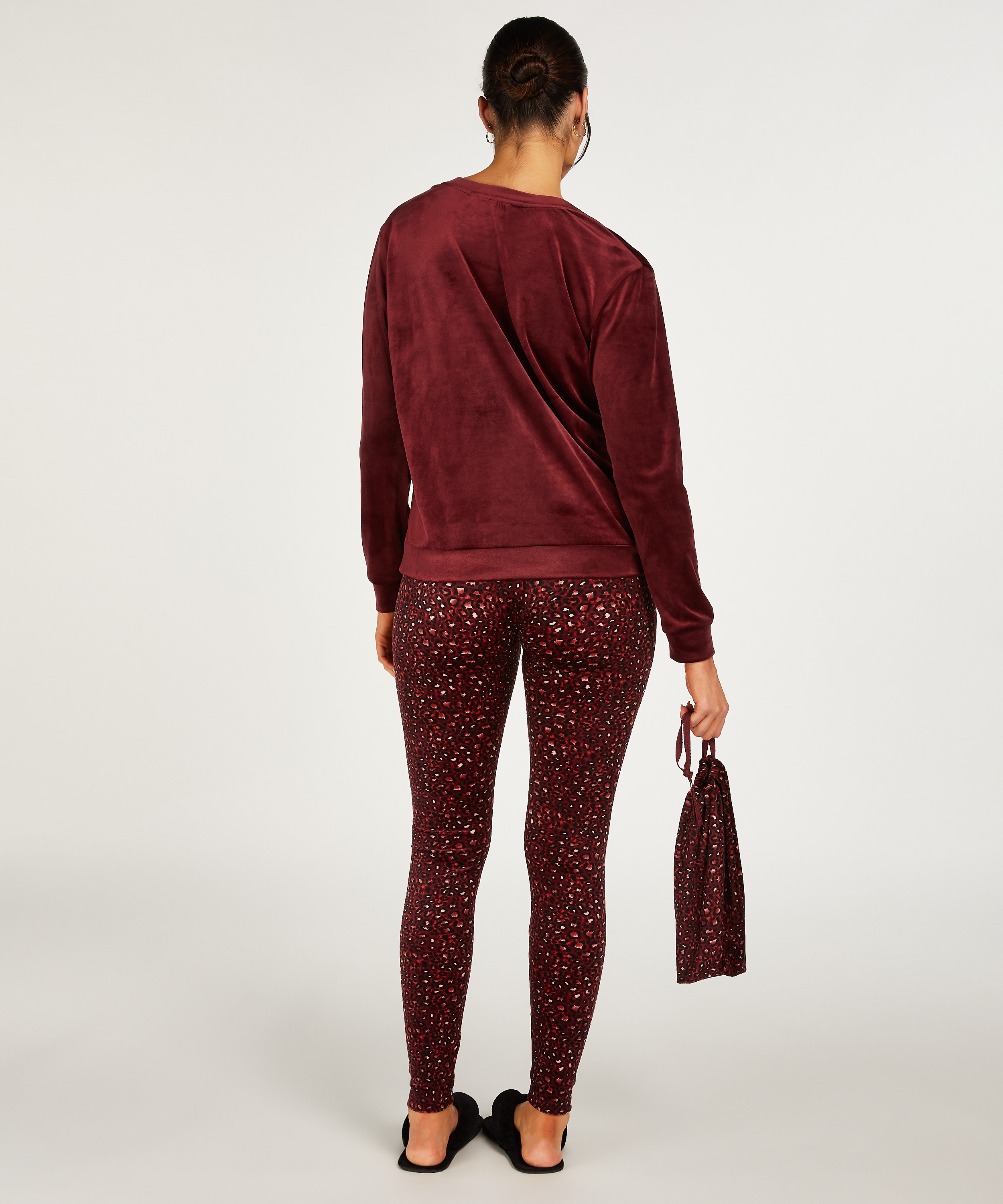 Pyjamaset met tas, Paars, main