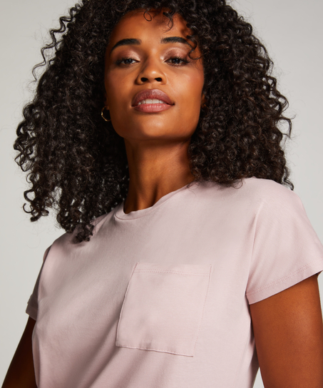 Chemise de nuit col rond, Pourpre