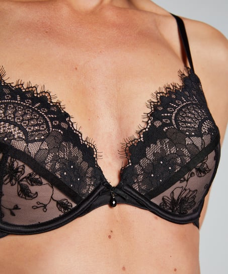 Soutien-gorge à armatures préformé push-up Sia, Noir