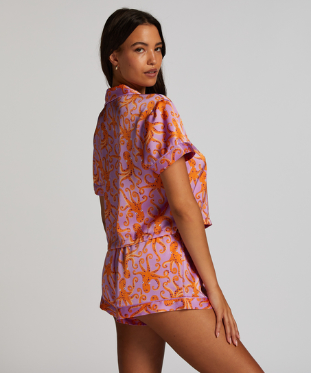 Short de pyjama Satin, Pourpre