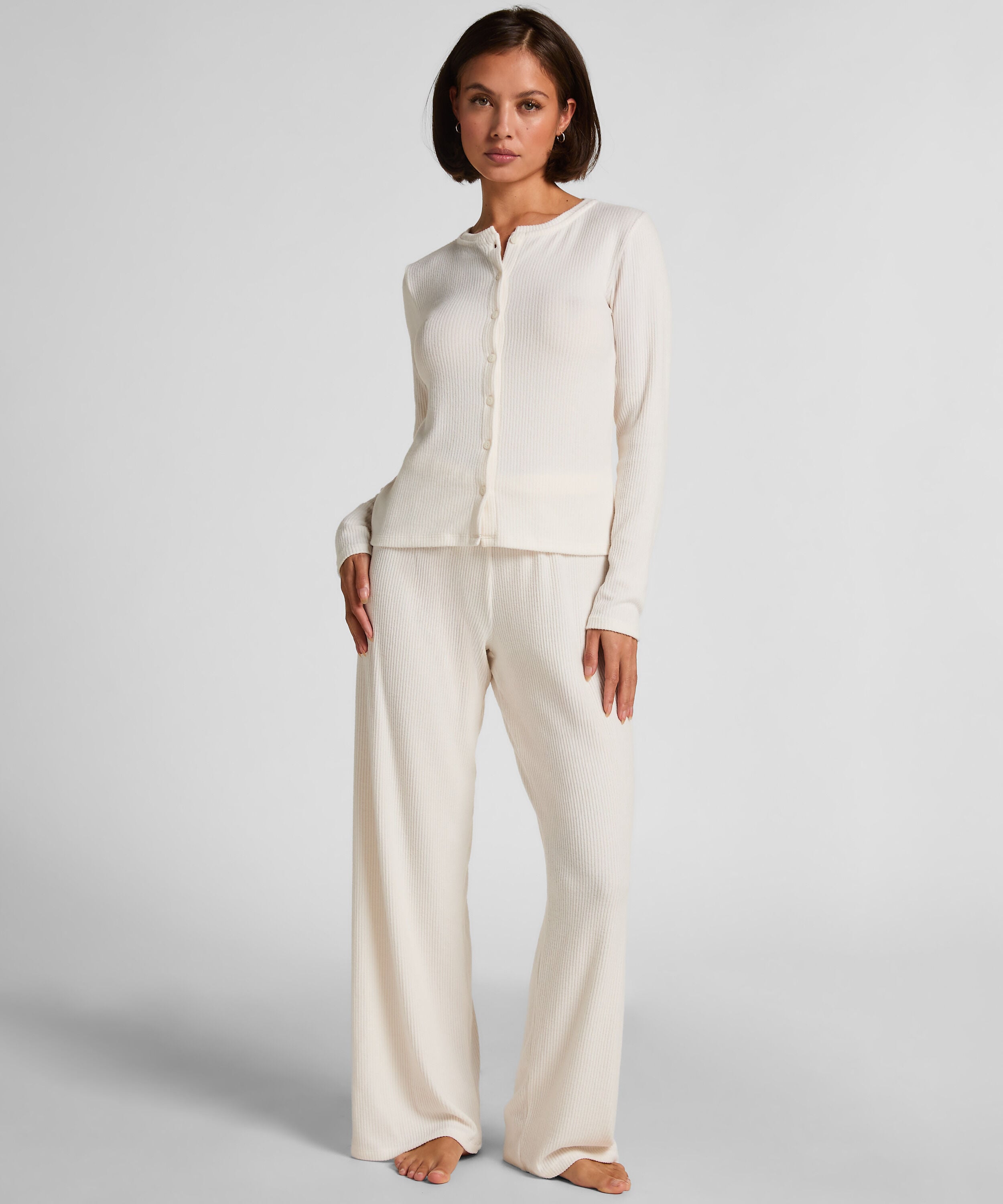 Geribde Jersey Cardigan