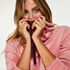 Haut de pyjama manches longues Velours Turtle Neck, Rose