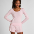Pyjamatop Pointelle, Roze