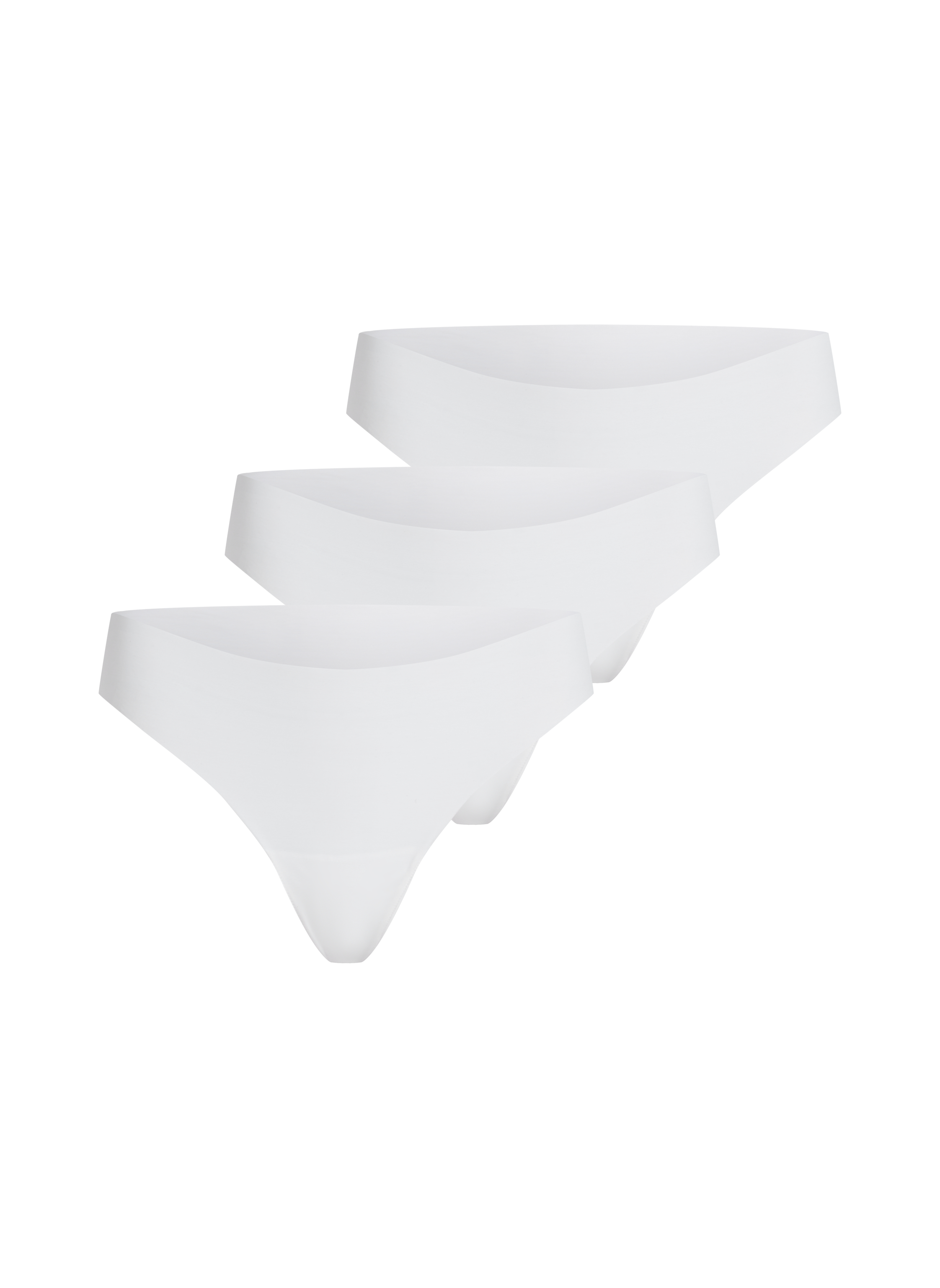 3-pack slips Invisible string lace back, Wit, main