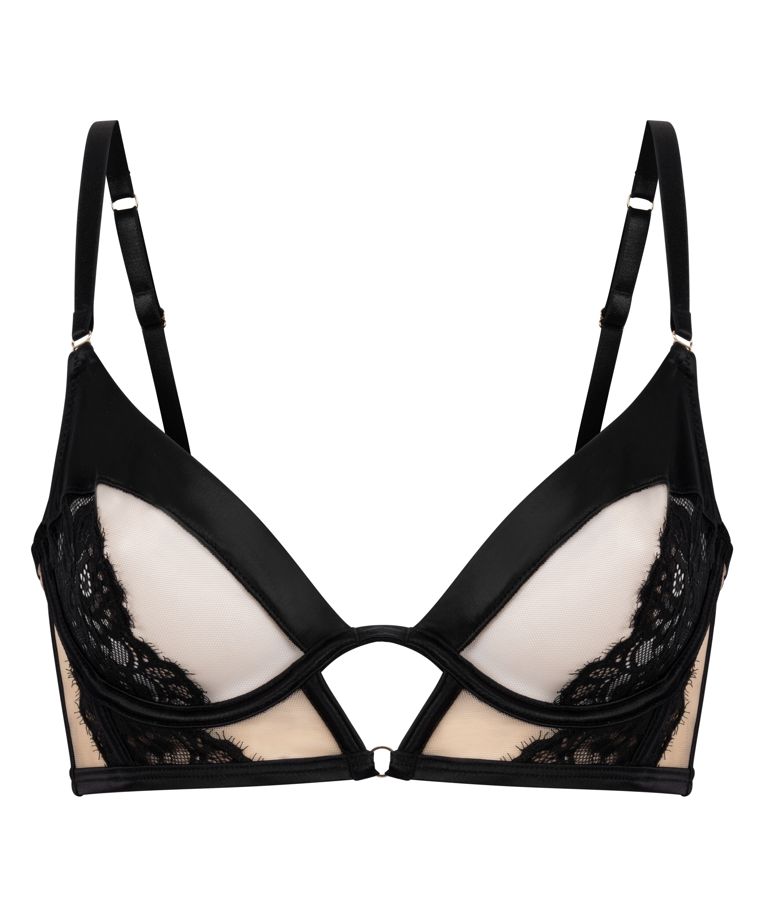 Soutien-gorge &agrave; armatures non-pr&eacute;form&eacute; longline Nisha, Noir